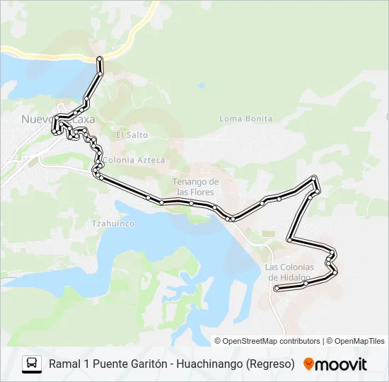 RUTA PUENTE GARITÓN - HUACHINANGO Bus Line Map