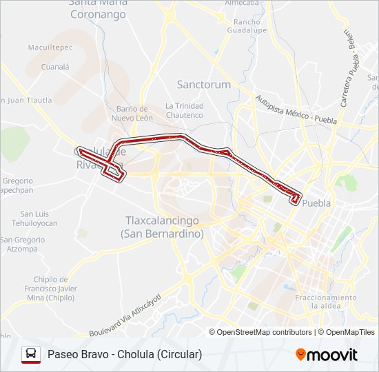 Mapa de TRANSPORTE NOCTURNO de autobús