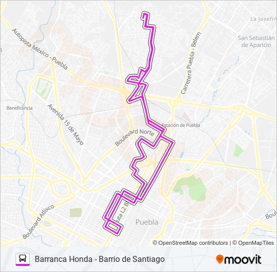 Mapa de RUTA FÁBRICAS - XONACA de autobús