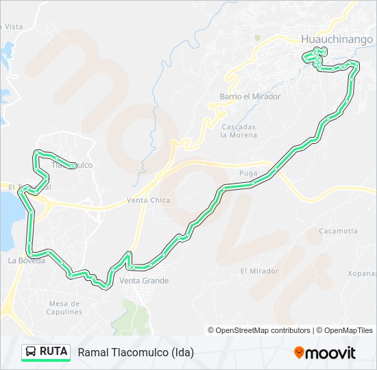 Mapa de RUTA de autobús