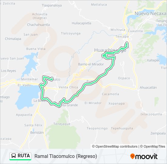 Mapa de RUTA de autobús