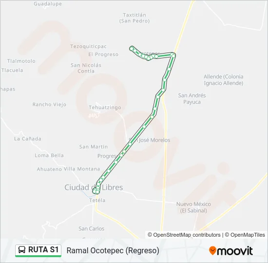 RUTA S1 Bus Line Map
