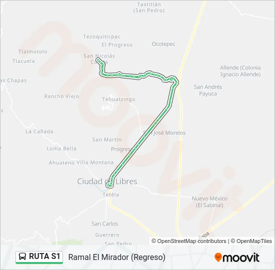RUTA S1 Bus Line Map