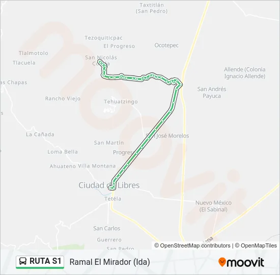 RUTA S1 Bus Line Map