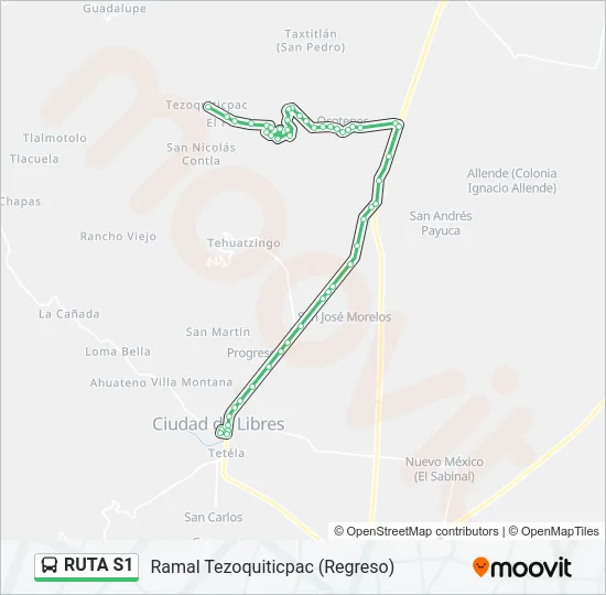 RUTA S1 Bus Line Map