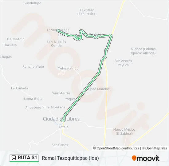 RUTA S1 Bus Line Map