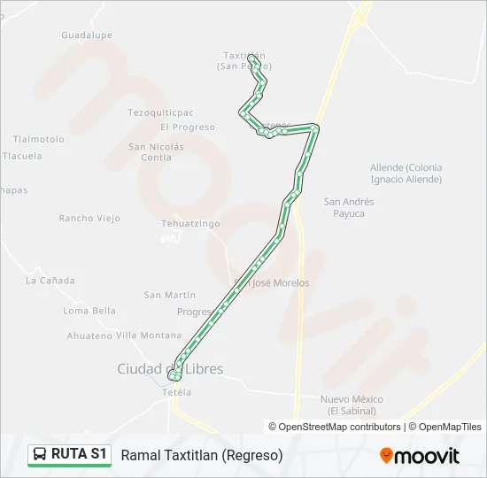 RUTA S1 Bus Line Map