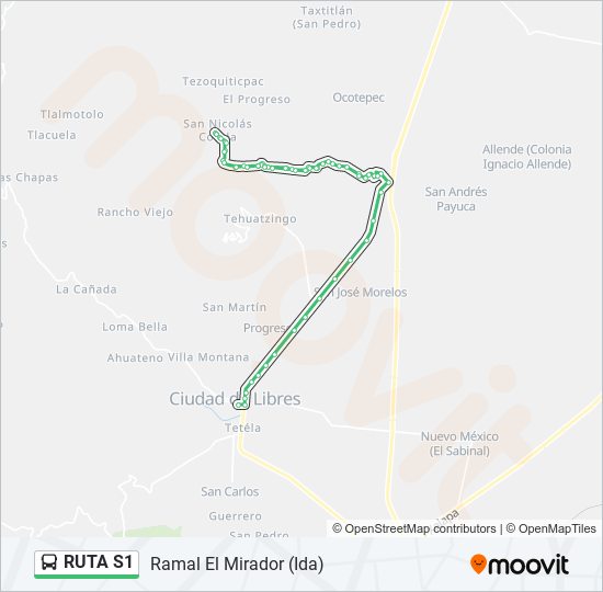 RUTA S1 bus Line Map