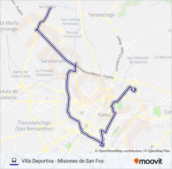 Mapa de RUTA 72-A de autobús