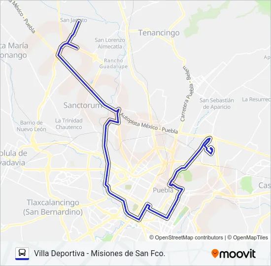 RUTA 72-A Bus Line Map