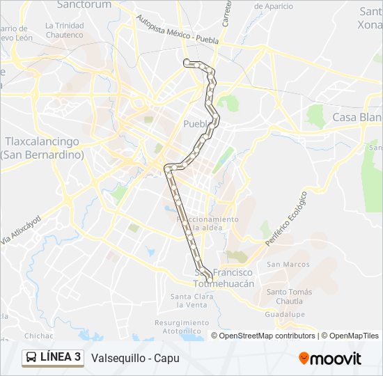 Mapa de  3 de autobús