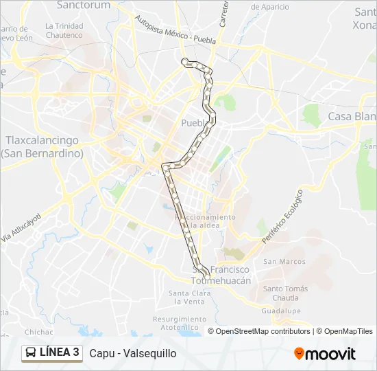 LÍNEA 3 Bus Line Map