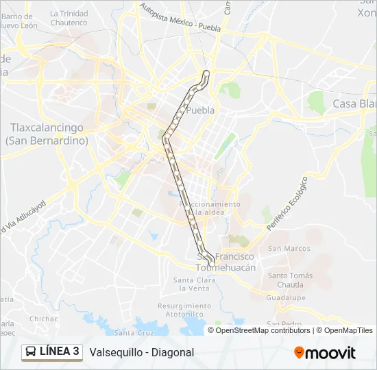 LÍNEA 3 Bus Line Map