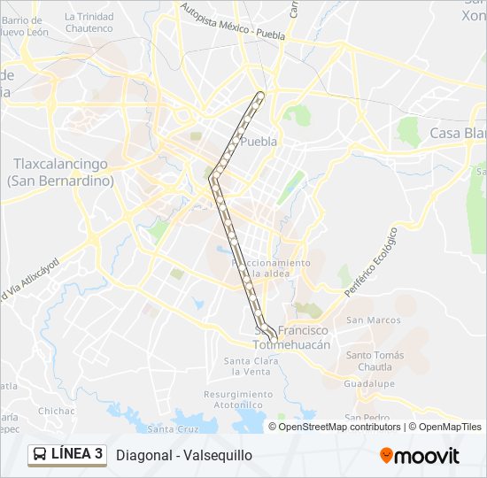 Mapa de  3 de autobús