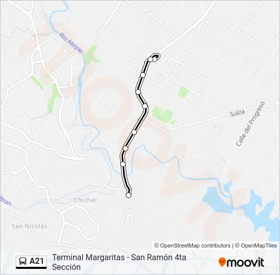 A21 Bus Line Map