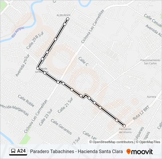 A24 Bus Line Map