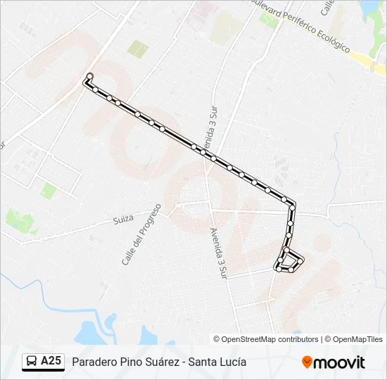 A25 Bus Line Map