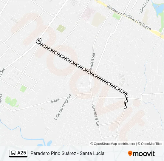 A25 Bus Line Map