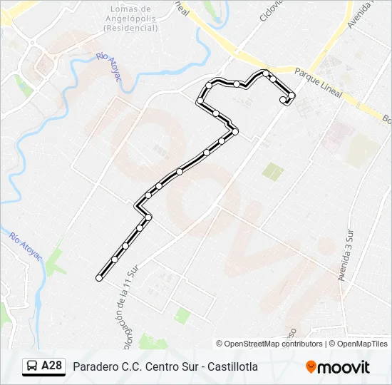 A28 Bus Line Map