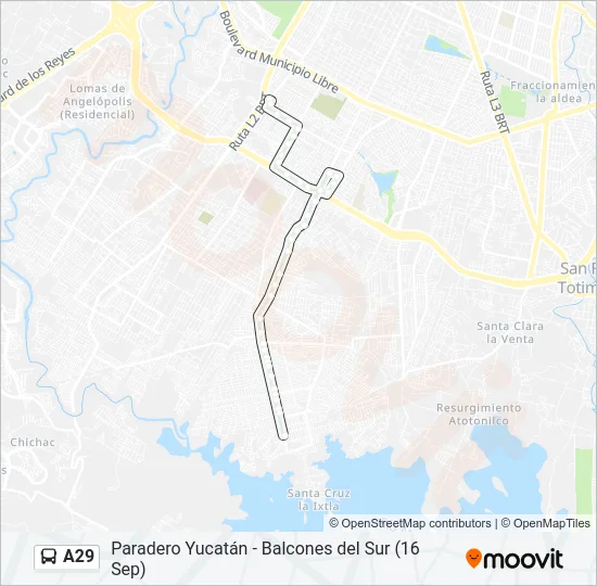 A29 Bus Line Map