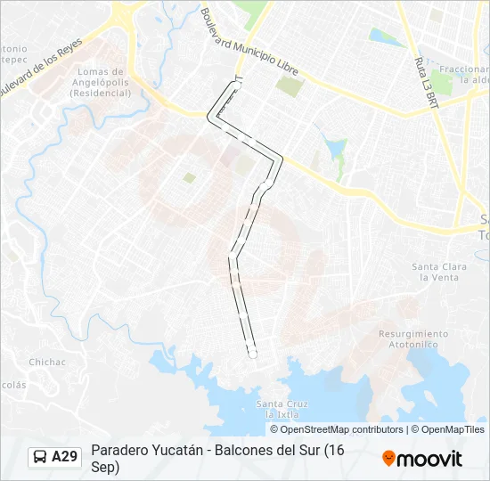 A29 Bus Line Map