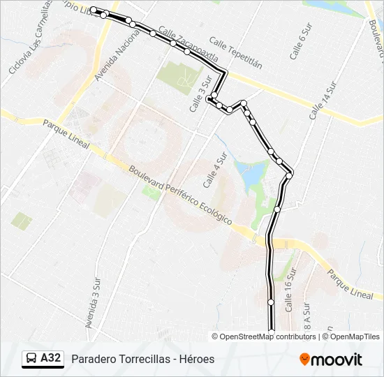 A32 Bus Line Map