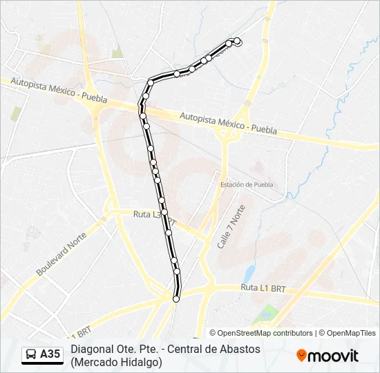 A35 Bus Line Map