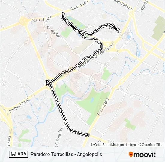 A36 Bus Line Map