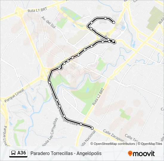 A36 Bus Line Map