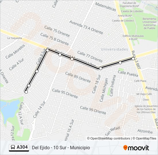 A304 Bus Line Map