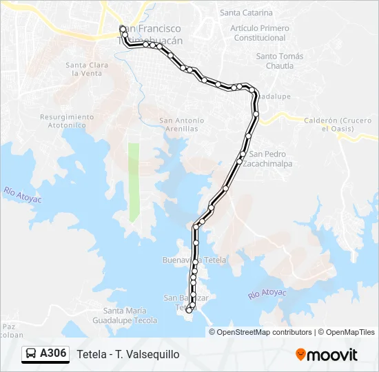 A306 Bus Line Map