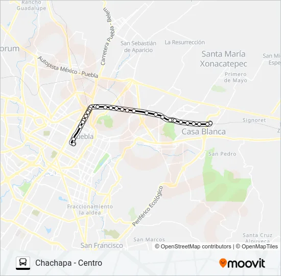 CHACHAPA - CENTRO Bus Line Map