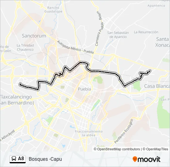 A8 Bus Line Map