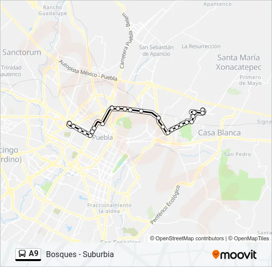 A9 Bus Line Map