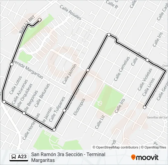 A23 Bus Line Map