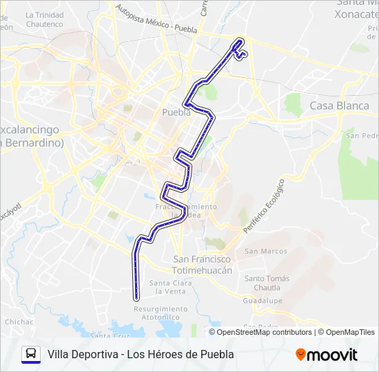 RUTA 72 - 14 SUR Bus Line Map