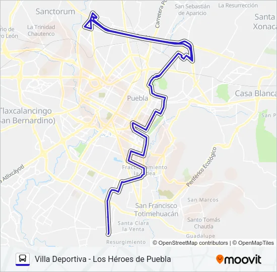 RUTA 72 - 14 SUR Bus Line Map