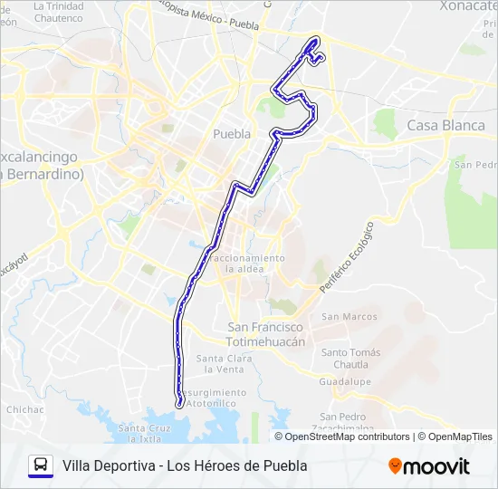 RUTA 72 - 14 SUR Bus Line Map