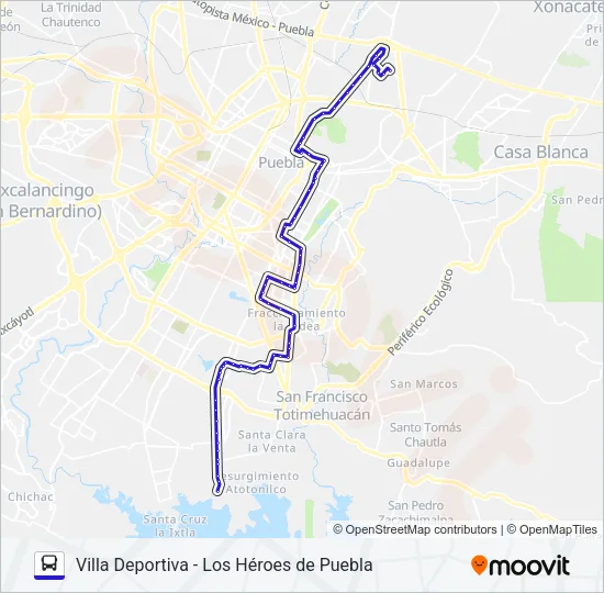 RUTA 72 - 14 SUR Bus Line Map