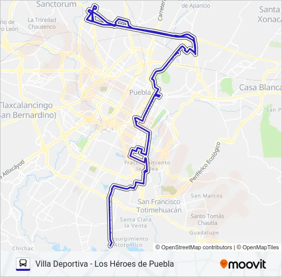 RUTA 72 - 14 SUR Bus Line Map
