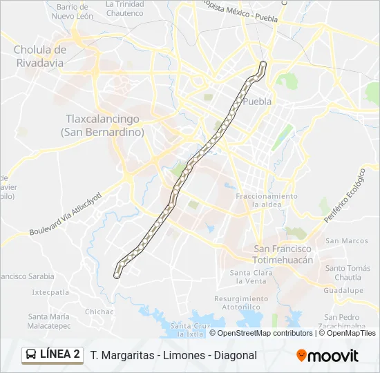 LÍNEA 2 Bus Line Map