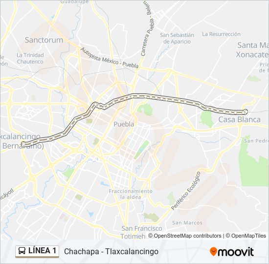 Mapa de  1 de autobús