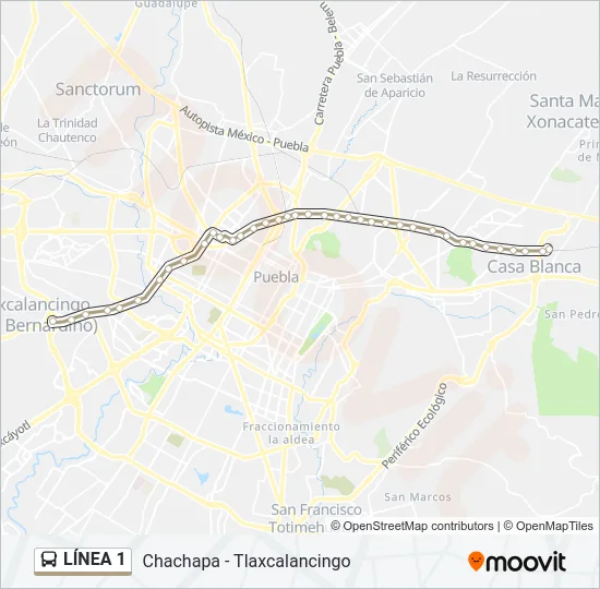 LÍNEA 1 Bus Line Map
