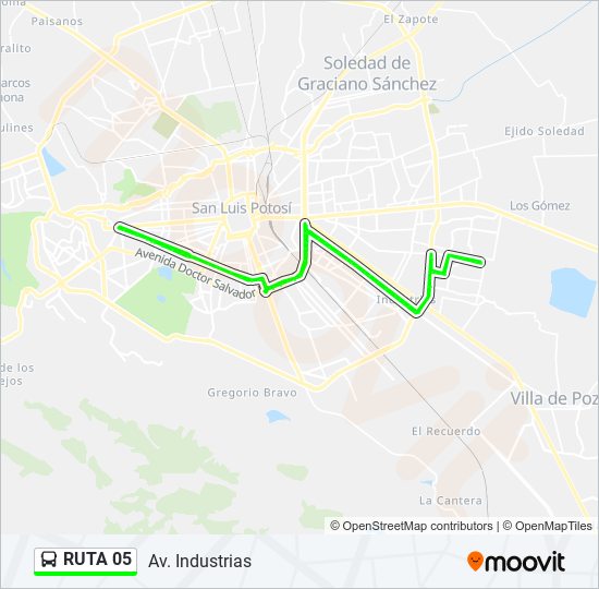 Mapa de RUTA 05 de autobús