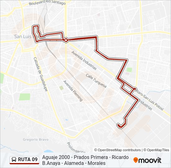 Mapa de RUTA 09 de autobús
