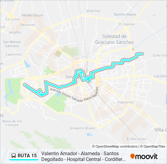 Ruta 15 Horarios Paradas Y Mapas Valentin Amador Alameda Santos Degollado Hospital 5242