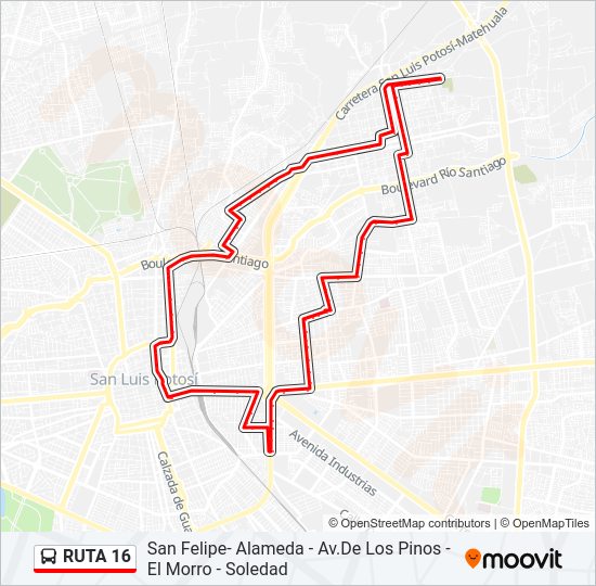 Mapa de RUTA 16 de autobús