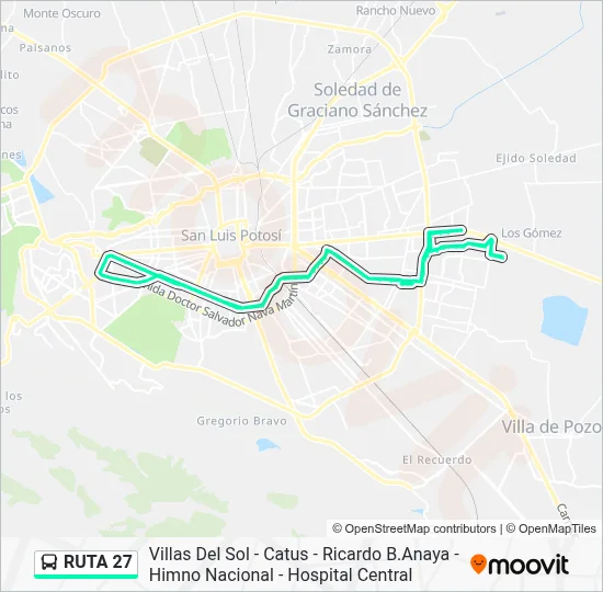 Ruta 27: horarios, paradas y mapas - Villas Del Sol - Catus - Ricardo B ...