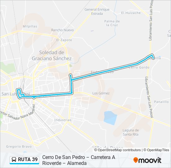 Ruta 39: Horarios, Paradas Y Mapas - Cerro De San Pedro – Carretera A ...