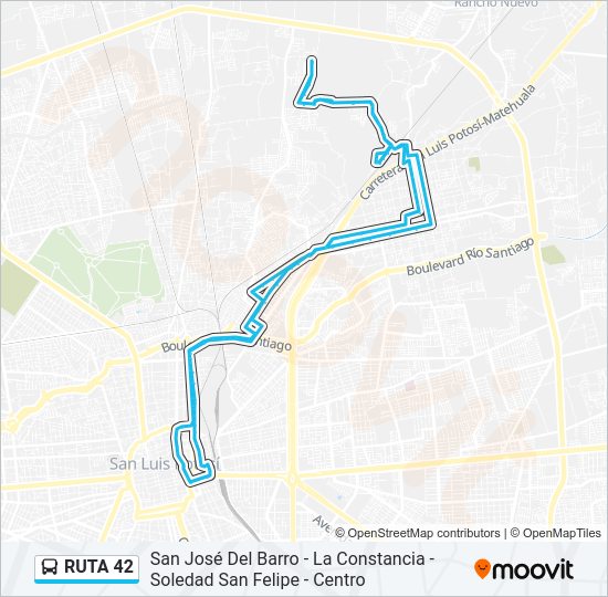 Mapa de RUTA 42 de autobús